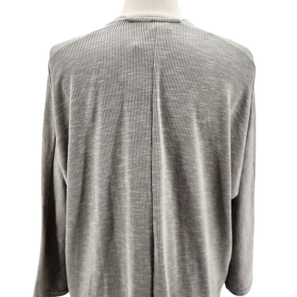 NWT Donni. Striped Gray Ivory Duster Cardigan Womens One Size - Picture 5 of 11